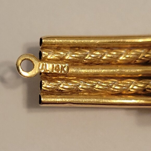 **SOLD**14K Solid Yellow Gold Vintage Filigree J Hoop Earring Jackets - Picture 3 of 8